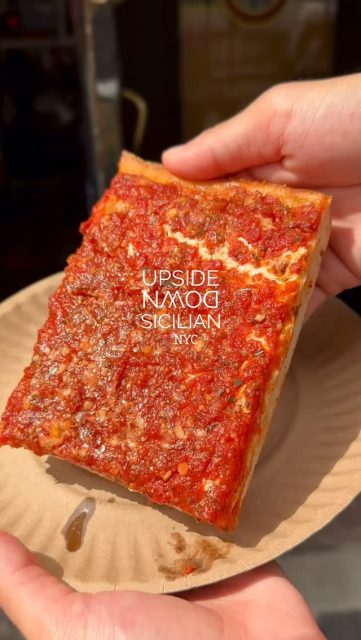 UPSIDE DOWN SQUARE, FTW βοΈ Our tomato sauce is slowly cooked to create a special moment that sits on top of mozzarella + a crispy yet doughy crust that also gets decked with pecorino + Sicilian oregano π Itβs a special one, NYC. π Five locations in West Village, Midtown West, Upper West Side, Broadway π Take out, delivery or eat it in the shop. #MADEINNEWYORK #NYC #Pizza #Manhattan